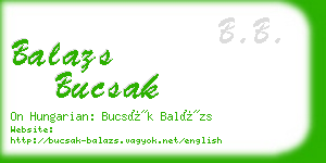 balazs bucsak business card